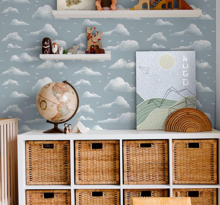 Bewolkte luchten natuur behang - TenStickers