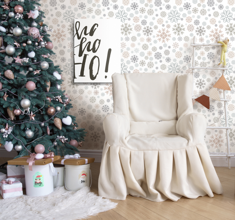 Sneeuwvlok winter charme behang kerst - TenStickers