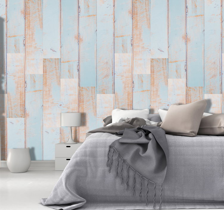 Hout behang Wit roze hout planken - TenStickers