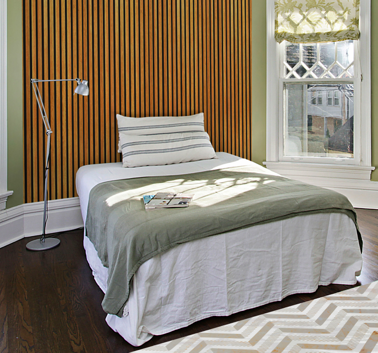 Hout behang Houtstijl bruine houten latten in teak - TenStickers