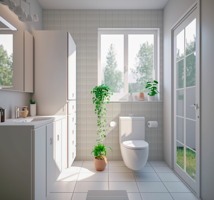 Tegel behang Witte tegels - TenStickers