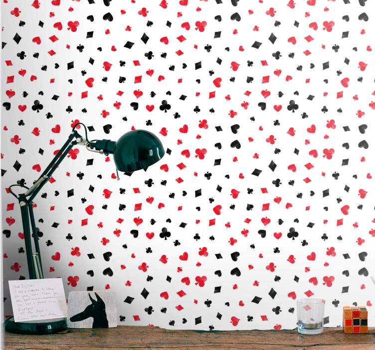 Speelkaart symbolen behang modern - TenStickers