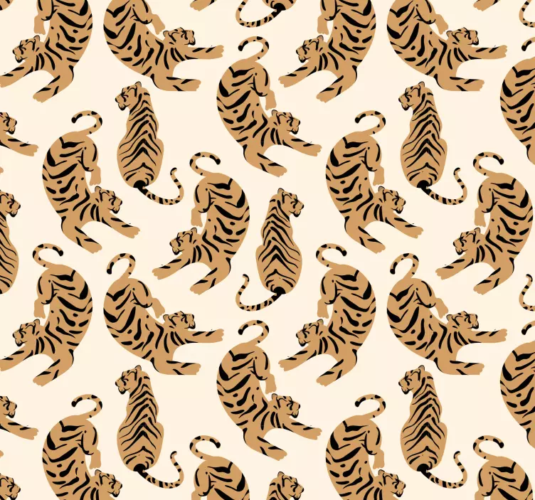 Dierenprint behang tijger voor kinderen - TenStickers