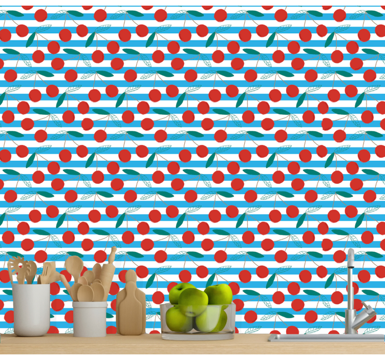 Abstract fruitpatroon keuken behang - TenStickers