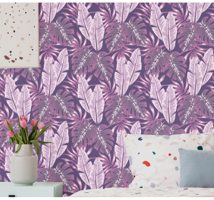 Bloemen behang Paarse maranta - TenStickers