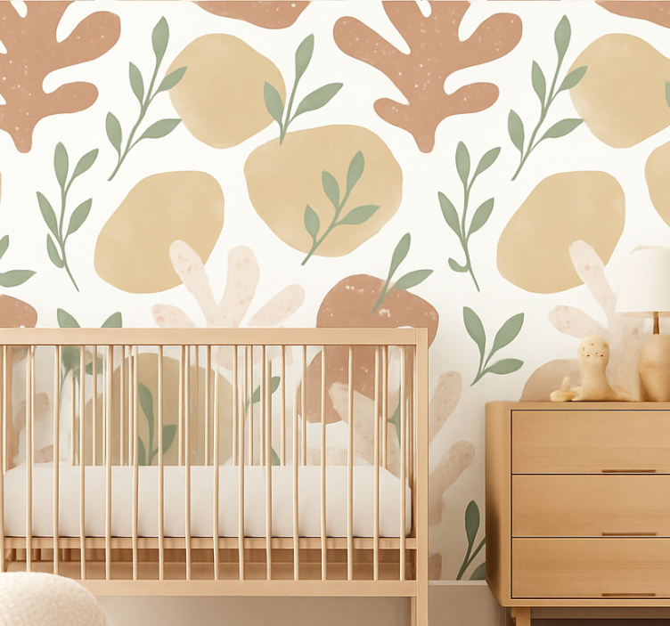 Abstract behang aardse abstracte vormen - TenStickers