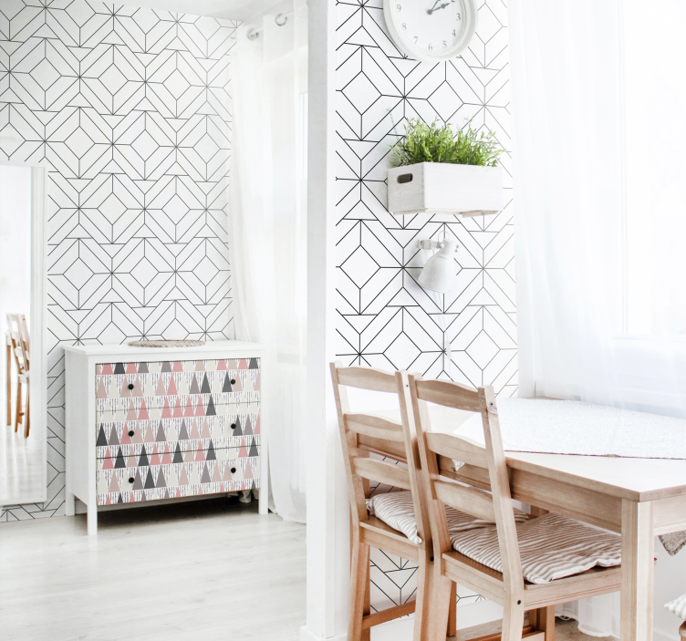 Abstract ontwerp behang Scandinavische geometrische patronen - TenStickers