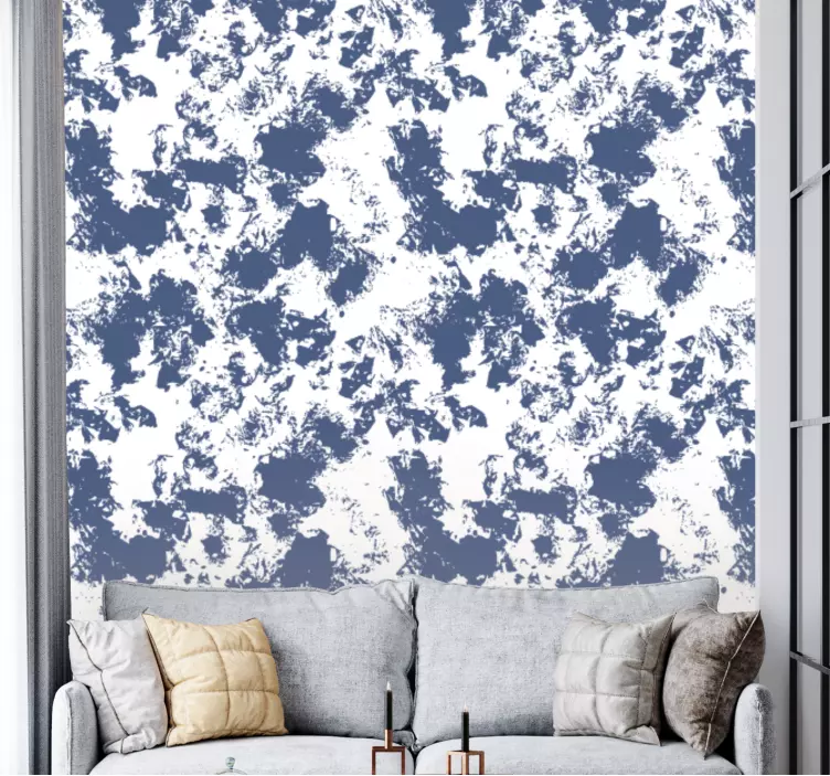 Abstract blauw patroon behang print - TenStickers