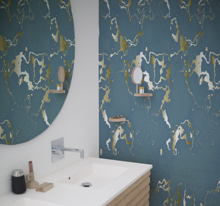 Abstract golfpatroon behang print - TenStickers