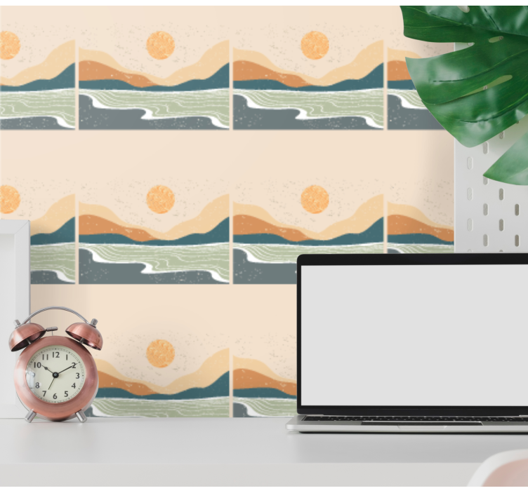 Abstract landschapje landschap behang - TenStickers