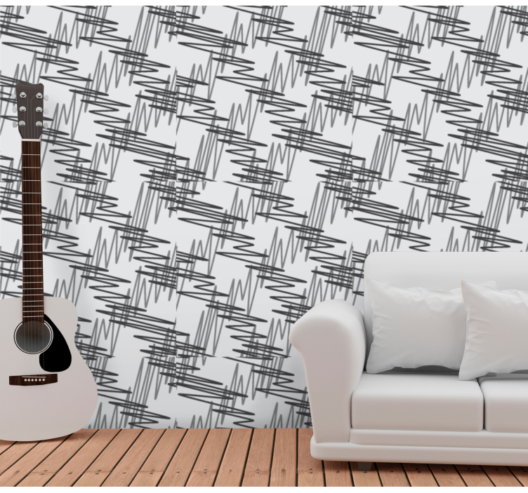 Abstract lineair motief woonkamer behang - TenStickers