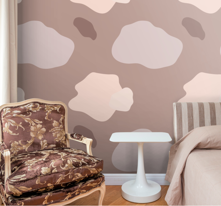 Abstract wolkenmotief slaapkamer behang - TenStickers