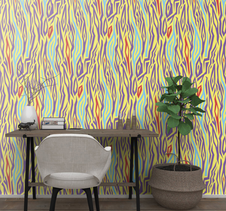 Kleurrijke golven abstract behang - TenStickers