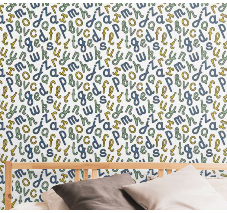 Alfabet mix behang letters - TenStickers