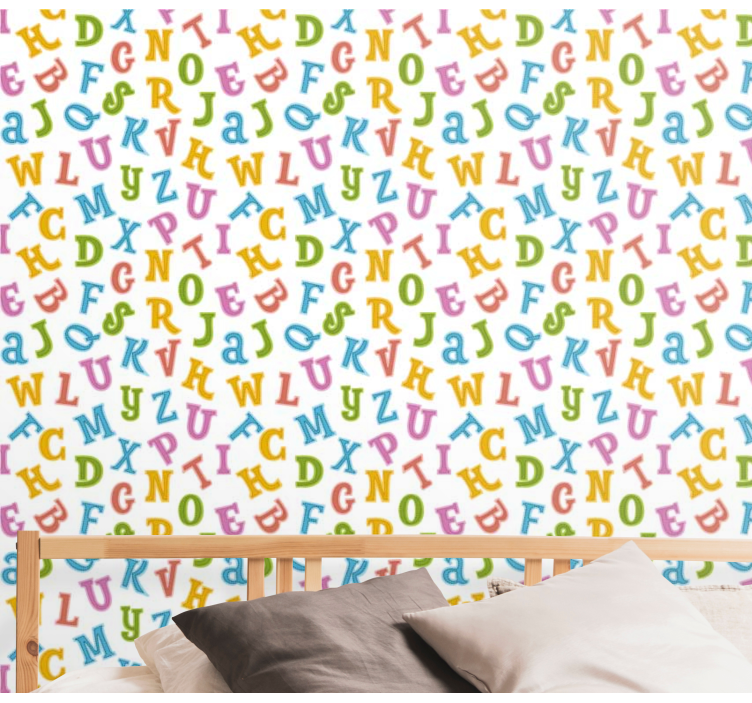 Alfabetplezier behang letters - TenStickers
