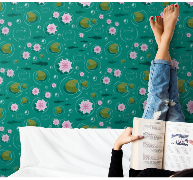 Aquatische bloesems natuur behang - TenStickers