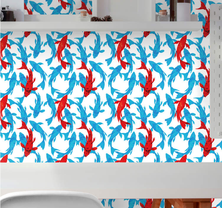 Aquatische dans vissen behang - TenStickers