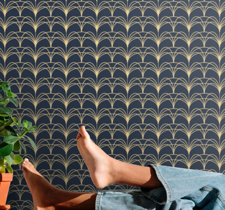 Art deco-bogen geometrisch behang - TenStickers