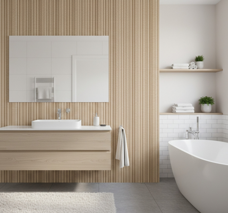 Badkamer behang textured neutraal weefsel - TenStickers