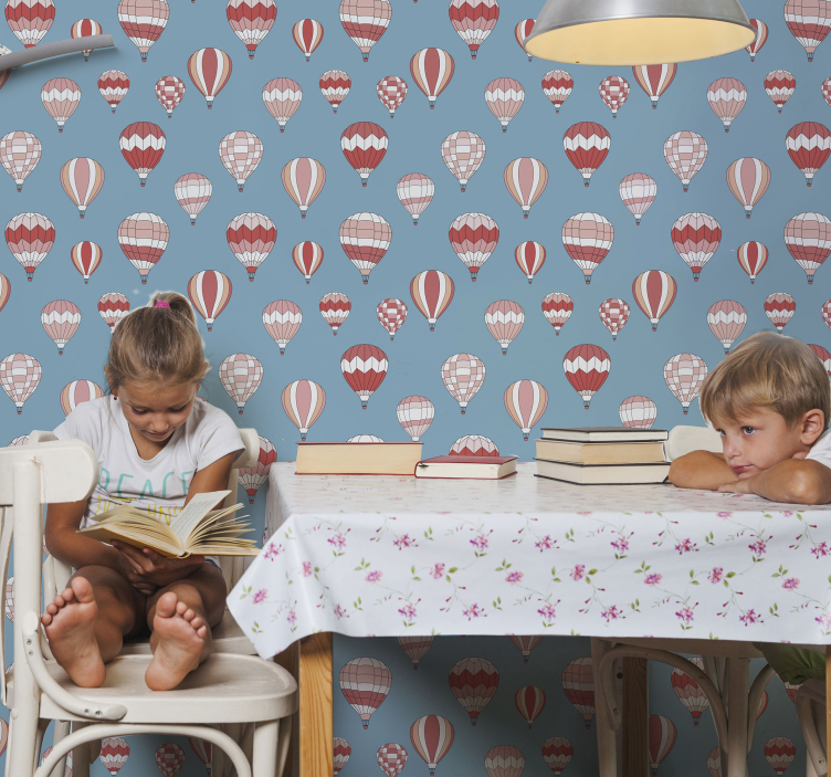 Ballonmotief ontwerp behang kinderkamer - TenStickers