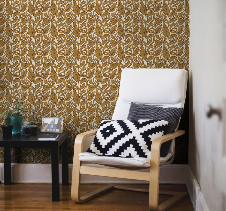 Behang barok klassiek loofpatroon - TenStickers
