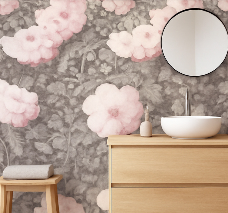 Behang bloemen vintage linnen bloem - TenStickers