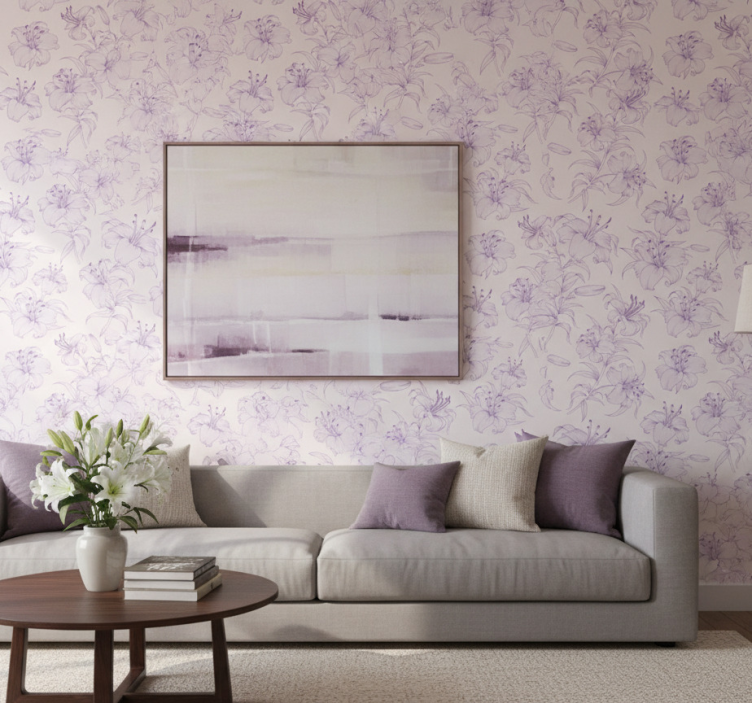 Behang bloemsierkunst bloeiende lelies ontwerp - TenStickers