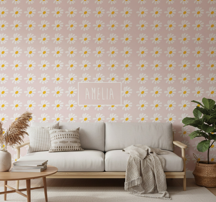 Behang bloemsierkunst boho stijl bloemenillustratie - TenStickers