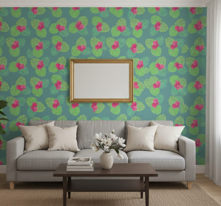 Behang bloemsierkunst magnolia bloem op water ontwerp - TenStickers