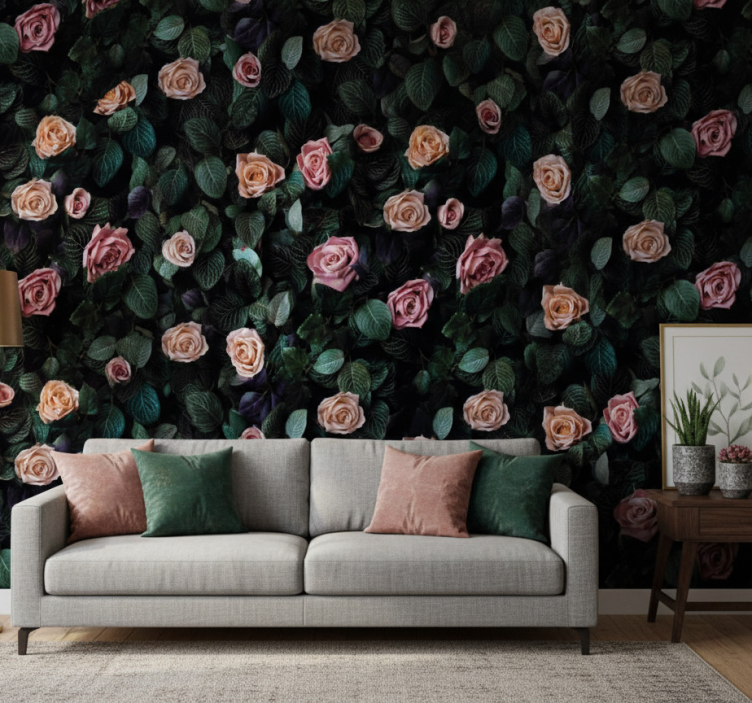 Behang bloemsierkunst rode rozen bloemen - TenStickers