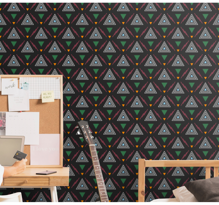 Behang driehoeken triad harmonie - TenStickers