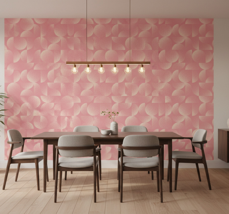 Behang eetkamer pastel halve cirkels - TenStickers