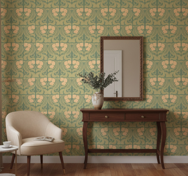 Behang gang art nouveau patroon - TenStickers