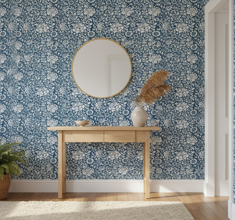 Behang gang blauw vintage patroon - TenStickers