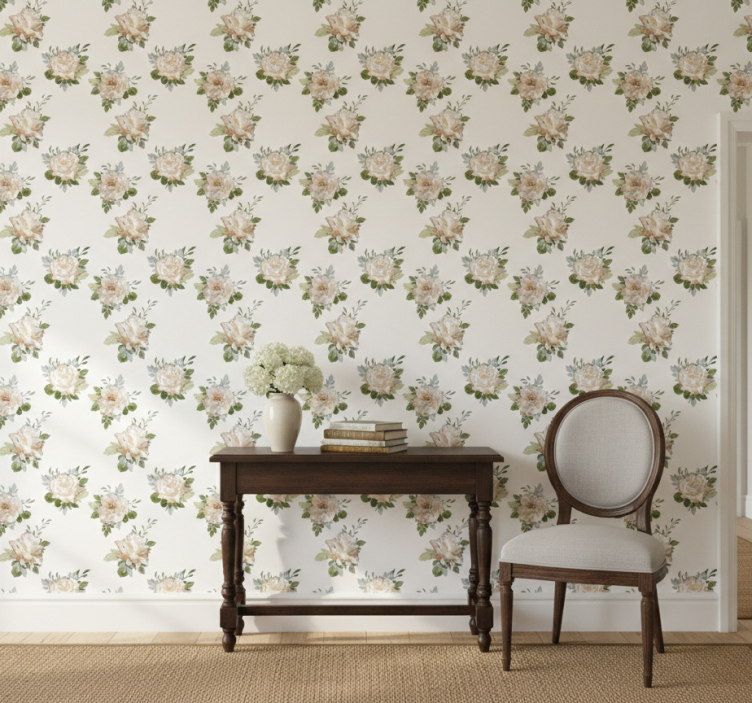 Behang gang delicaat wit arrangement - TenStickers