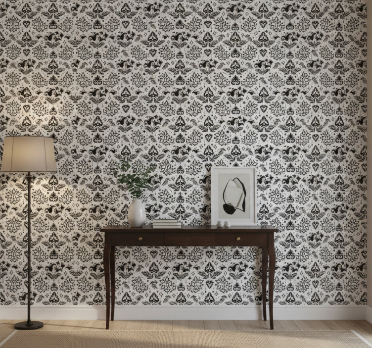 Behang gang elegante bloemmotieven - TenStickers