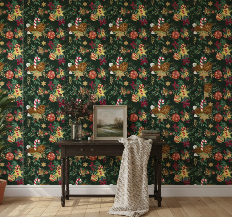 Behang gang feestelijke snoepelementen - TenStickers