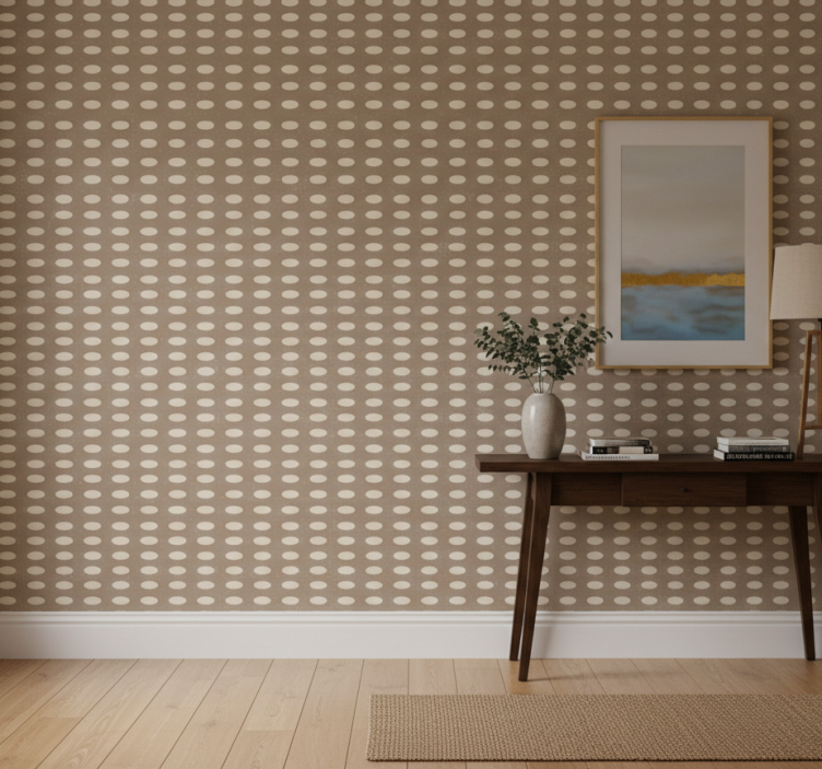 Behang gang geometrisch bruin cirkelpatroon - TenStickers