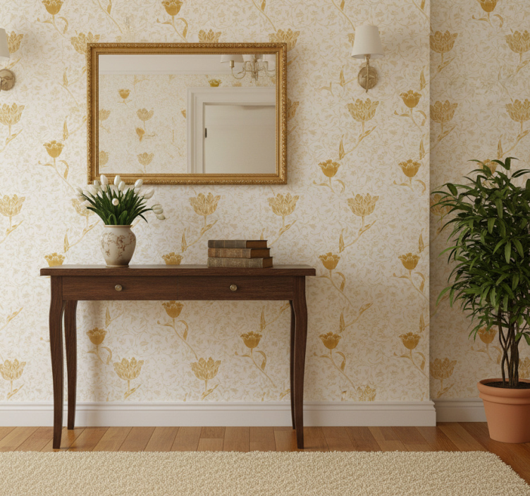 Behang gang gouden elegant patroon - TenStickers