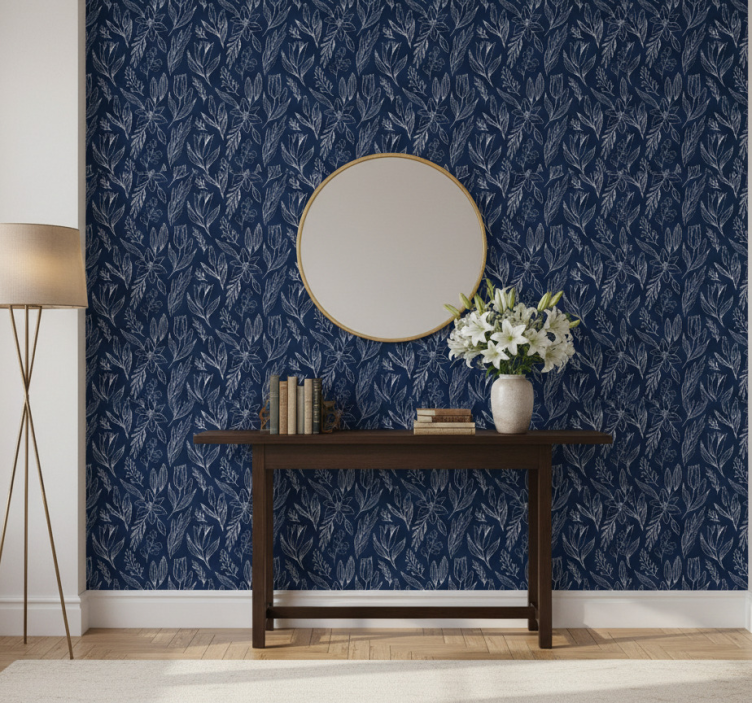 Behang gang lelies naadloos patroon bloemontwerp - TenStickers