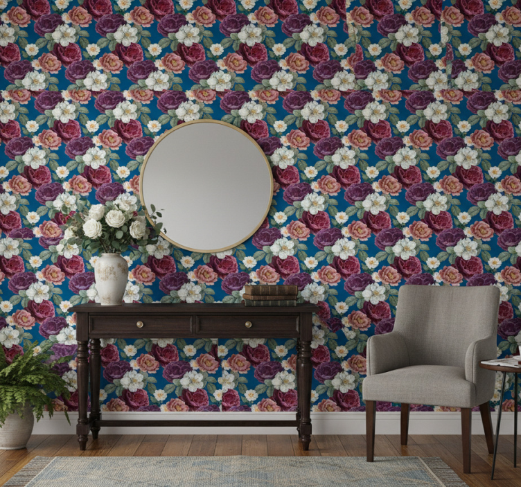 Behang gang levendige rozen arrangement - TenStickers