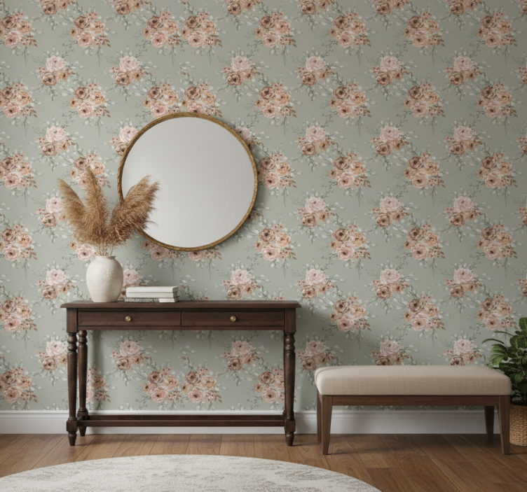 Behang gang prachtig beige arrangement - TenStickers