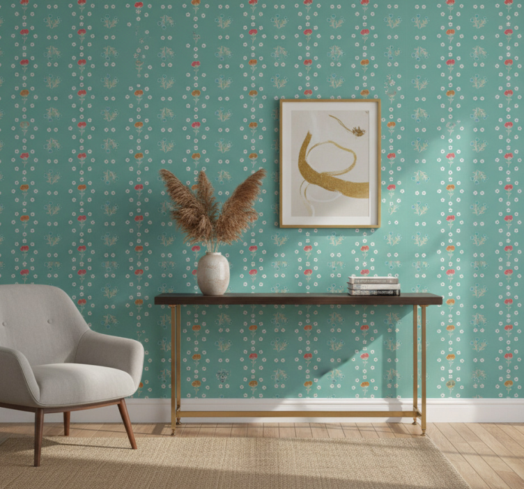 Behang gang turquoise thema compositie - TenStickers