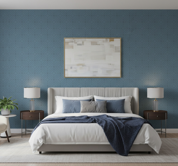 Behang hoofd slaapkamer geometrisch patroon textuur - TenStickers