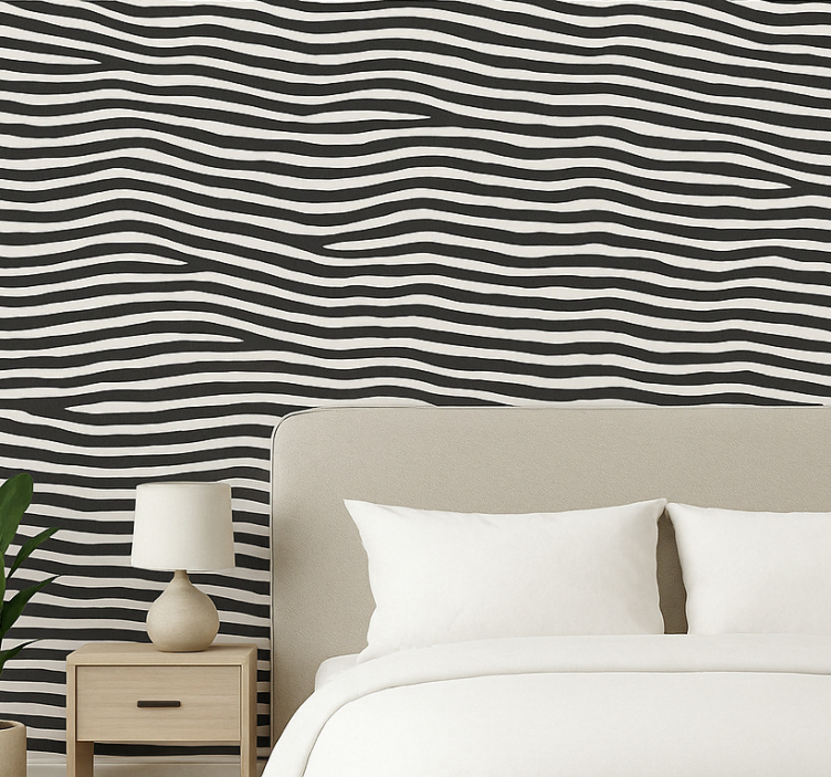 Behang hoofd slaapkamer zebra print textuur - TenStickers