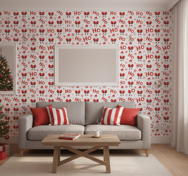 Behang kerst met de kerstman hohoho - TenStickers