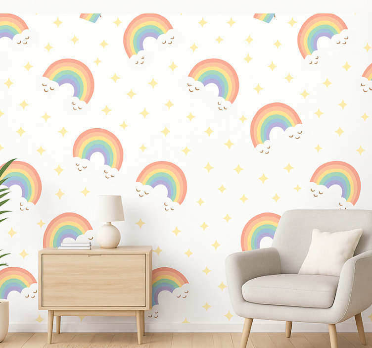 Behang kinderkamer kids regenboog - TenStickers