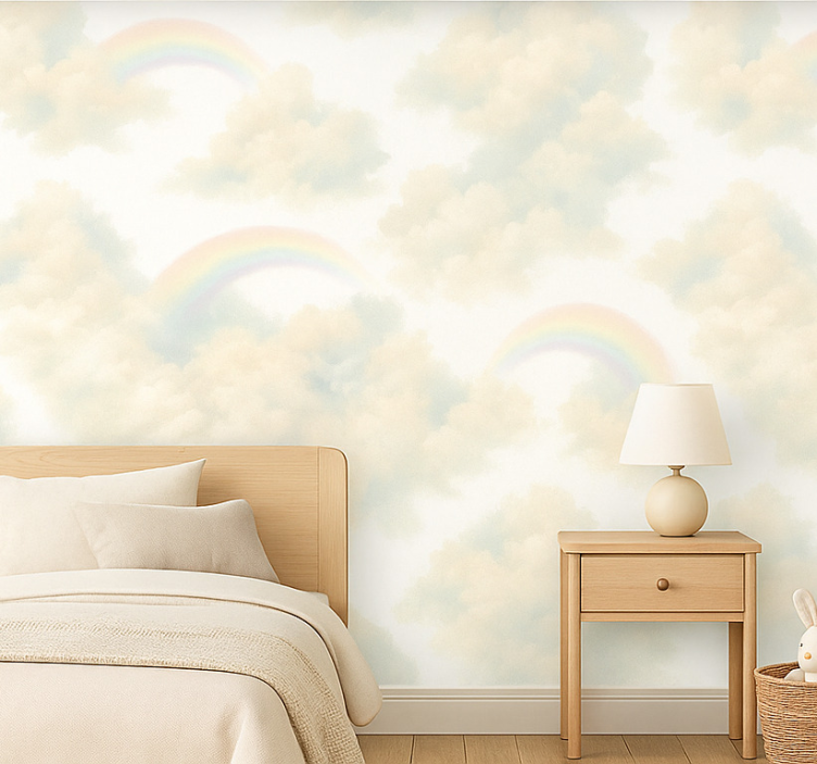 Behang kinderkamer kleurrijke lucht - TenStickers