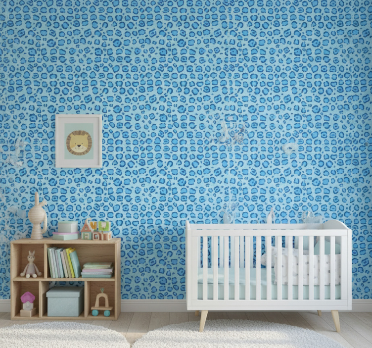 Behang kinderkamer met blauw stippenpatroon - TenStickers