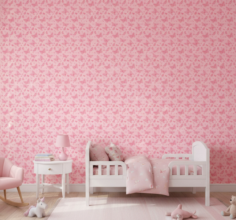 Behang kinderkamer roze - TenStickers